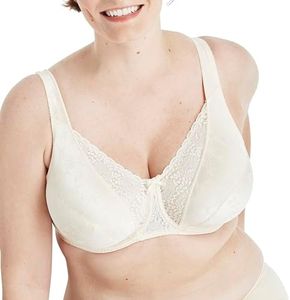 Playtex Women's Secrets Signature Floral Underwire Bra, Natural Beige, 44C