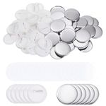 sourcing map 120 Set 32mm 1.26 Inch Blank Pin Back Button Parts, Sewing Buttons Round Metal Cover Plastic Button Back Clear Film for Button Maker Machine