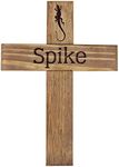 Personalized Pet Name Memorial Cross - Wood Burial Grave Marker - Lizard, Dog, Cat, Rodent