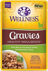 Wellness Healthy Indulgence Natural Grain Free Wet Cat Food, Gravies Chicken & Turkey, 3-Ounce Pouch (Pack Of 24)