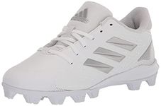 adidas Womens Purehustle 2 Md Baseball Shoe, White/Silver Metallic/Silver Metallic, 11.5