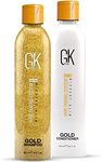 GK HAIR Global Keratin Gold Conditioner and conditioner (8.5 Fl Oz/250ml) Hair Moisturizing Shine and Protection With Argan Oil, Shea Butter, Natural Oils All Hair Types (Gold Shampoo and Conditioner DUo)