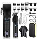 Roziapro Professional Hair Clippers for Men Zero Gapped Trimmer Kit Cordless Barber Clippers Machine Rechargeable T-Blade Outliner Trimmer Mens Beard Trimmer Electric Hair Cutting Grooming Kit