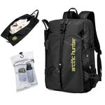 Arctic Hunter Multi-Functional Ball Backpack | Separate Ball Pocket, Independent Shoe Pouch, Waterproof Compartment, Laptop Sleeve | Ideal for Cricket, Basketball, Soccer, and Gym (Black)