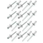 Sourcingmap 20 Pcs 6.4mm x 13mm Aluminum Open End Large Flange Blind Rivets