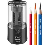 AFMAT - Long Point Electric Pencil Sharpener, Fast Labor Saving Pencil Sharpener for Artist, Auto Stop Pencil Sharpener, Fit for 6-12mm Pencils