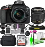 Nikon D3500 24.2MP DSLR Digital Camera with AF-P DX 18-55mm Lens (1590) Deluxe Bundle -Includes- Sandisk 64GB SD Card + Large Camera Bag + Filter Kit + Spare Battery + Telephoto Lens + More