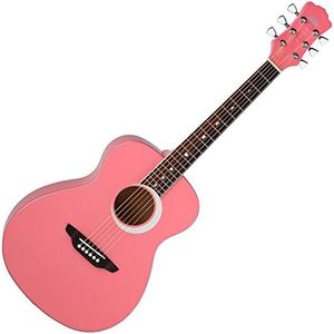 Luna Aurora Borealis 3/4 Acoustic Guitar, Pink Pearl