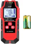 Multifunctional 4-in-1 Wall Scanning Detector, HD LCD Display Lithium Battery, Studs Detector, Accurate Positioning, for Center and Edge Inspection of Metal, Studs, Ac Wires and Pipes (Red)