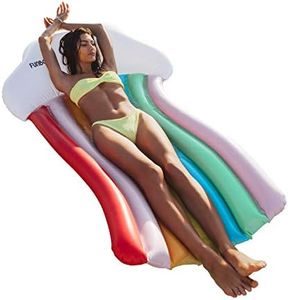 FUNBOY RAINBW-LNGR Giant Inflatable Rainbow Lounger Tube Float, Luxury Raft for Summer Pool Parties and Entertainment