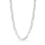 LeCalla 925 Sterling Silver BIS Hallmarked Italian 4.5 MM PaperClip Link Chain Necklace for Women 20 Inches