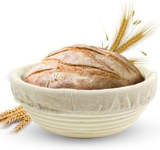 Vollum Banneton Bread Proofing Basket — Handwoven Rattan Banneton for Artisan Sourdough, Ideal Proofing Bowl for Home Bakers, 11” x 3.5” Round Brotform