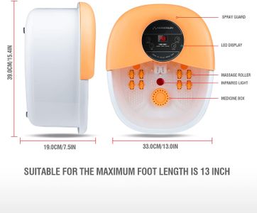 Hangsun Large Foot Spa Massager – Heated Bath with Bubbles