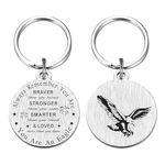 M Men Style Always Remember You Are An Eagle Silver Stainless Steel Keychain For Men And Women KeyS2