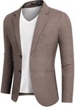 COOFANDY Sports Blazer for Men Slim Fit Casual Sport Coat Two Button Sport Blazers, Khaki, XXXL