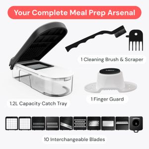 10-in-1 Vegetable Chopper – White Multi-Function Food Dicer