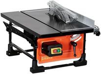 Table Saw for Jobsite, 8-inch 6.7-Amp Copper Motor, Cutting Speed up to 3576RPM, 24T Blade, Compact Portable Table Saw Kit with Sliding Miter Gauge DIY Woodworking and Furniture Making, Orange