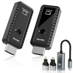 PWAYTEK Wireless HDMI Transmitter and Receiver with 4K Decode, 1080P Output, 100FT Range, 2.4G/5G Dual-Band, for PC/Laptop/HDTV/Projector, Plug & Play, No App Needed