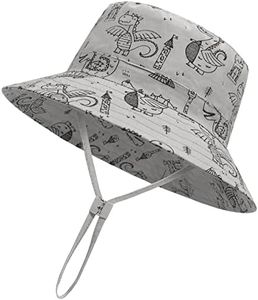 Baby Sun Hat Baby Boy Hats Toddler Hat UPF 50+ Bucket Hat for Baby Girls Infant Beach Hat with Wide Brim Kids Caps, Z Dinosaur Light Grey, 2-4 Years