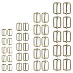 Coolty 40PCS Triglide Slider Buckle, Metal Adjustable Slide Buckle, Roller Pin Buckle Slider for Making Handbag Backpack Pet Collars DIY Accessories, 20mm/25mm/31mm/38mm(Bronze)