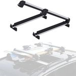 LINGVUM Ski & Snowboard Roof Racks with Anti-Theft Lock, 24" Ski Roof Rack Carrier - Fits 6 Pairs Skis or 4 Snowboards, Silver