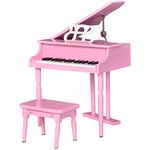 HOMCOM 30 Keys Kids Keyboard Piano Mini Piano Set Grand Piano with Music Stand and Bench Pink