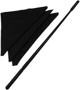 DGBRSM Flute Cleaning Rod with 3pcs Cleaning Swabs Flute Cleaning Kit Flute Cleaner Flute Polishing Cloth, Black