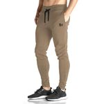 BROKIG Mens Ankle Zip Athletic Gym Joggers Pants Sport Workout Sweatpants Jogging Track Sweat Pants Men with Pockets(Beige,X-Large)