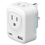 Canada to UK Plug Adapter, Redagod Ireland Type G European Power Adapter Converter with 2 American Outlets 1 USB Ports & 1 USB C, UK Travel Adapter for US CA to England Scotland Irish Hong Kong