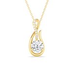 Clara 925 Sterling Silver Ceci Solitaire Pendant Chain Necklace | Gold Plated, Swiss Zirconia |Gift for Women and Girls