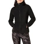 Amazon Essentials Women's Plus Size Full-Zip Polar Fleece Jacket, Black 3X