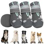 SlowTon Dog Boots for Injured Paws Waterproof, Breathable Dog Paw Protectors with Reflective Strip Dual Adjustable Washable Non-Slip Dog Shoes Comfortable Dog Snow Boot for Small Medium Large Dogs