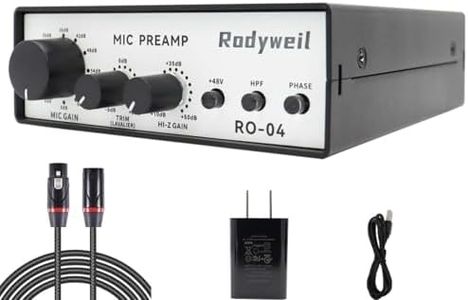 Rodyweil RO-04 Pro Mic Preamp for Dynamic Condenser Microphone,Lavalier Mic, Vocal, Instrument Recording and Mobile Podcast