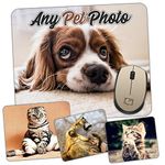 Your PET Cat or Dog Photo Mouse Mat - Personalised Gift - add Picture and Text - Non-Slip Rubber Base Pad for PC Laptop Computer Mac Gaming Room Office/Work Novelty Mousepad Animal Pad