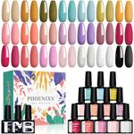 Gel Nail Polish Set, Phoenixy 21 Colours U V Gel Nail Polish Nail Varnish Set Base and Top Coat Nail Gift Set for Women ﻿