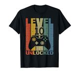 Level 10 Unlocked Video Game 10th Birthday Gamer Gift Boys T-Shirt