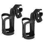 Bike Bottle Holder, 2 Pack Bike Bottle Cages, Bicycle Drink Holder, Universal 360 Degrees Rotation Adjustable Water Cup Holder for Bicycles, Mountain Bikes, Baby Strollers and Wheelchair (Black)