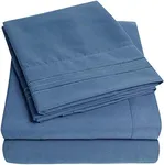 1500 Supreme Collection Extra Deep Pocket Sheets Set - Luxury Soft Bed Sheets, Wrinkle Free, Bedding, Over 40 Colors, 21 inch Extra Deep Pocket, King, Denim