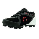 Guardian Baseball Youth Low Top Baseball Cleats for Boys and Girls Softball Cleats - Size 12 Little Kid to 7 Big Kid, Black/Red, 5 UK