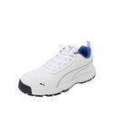 Puma Mens Cricket Classicat White-Navy-Team Royal Blue Cricket Shoe - 9 UK (10780706)