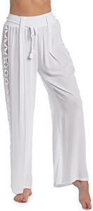 La Blanca Women's Standard Palazzo Pant Swimsuit Cover Up, White//Coastal Covers, Medium