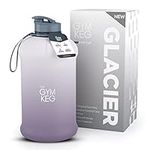 THE GYM KEG Gym Water Bottle 74oz | Half Gallon | Carry Handle | Big Water Jug for Sport | Large Reusable Drinking Water Bottles | Eco-friendly Jugs, Tritan BPA Free Plastic, Leakproof (Glacier)