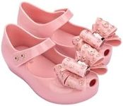 mini melissa Ultragirl X Peep Toe Mary Jane Flats for Little Kids, Pink, 5