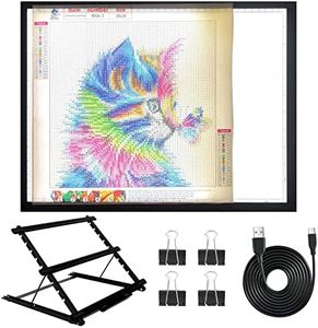 A3 Diamond Painting Light Pad with Stand, 2nd Gen Tracing Light Board Drawing Light Box Anti-Mistouch Physical Button Stepless Dimming Diamond Art Light Borad for Cricut Animation Skeching(A3+Stand)