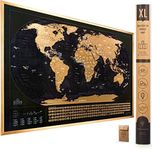 XL Scratch Off Map of The World wit