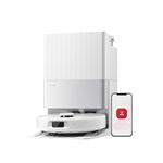 roborock Qrevo S5V Robot Vacuum Cleaner with Mop, FlexiArm Edge Mopping, 12,000Pa Suction, Dual Zero-Tangle System, Smart Obstacle Avoidance, 10mm Mop Lifting, All-in-One Dock, White