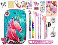 KOBBET Canvas Unicorn Theme 3D Big Pouch For Girls With Stationery Large Capacity Big Pouch With All Stationery For Birthday Gift, For Girls (Style 7), Multicolor