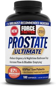 Force Factor Prostate Ultimate, Prostate Health Supplement for Men with Nettle & Saw Palmetto, #1 Urologist Recommended Ingredient to Support Urinary Flow, Bladder Emptying, 180 Caps