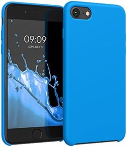 kwmobile Carcasa Compatible con Apple iPhone SE (2022/2020) / 8/7 Funda - Case TPU y Silicona antigolpes - Apto Carga inalámbrica - Azul Radiante