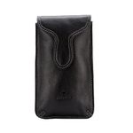 Finelaer Multifunctional Holster Leather Pouch for Mobile Phone with Belt Loop (Black Matte)